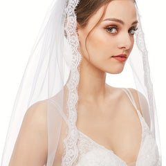 Lace Edge Wedding Veil With Comb