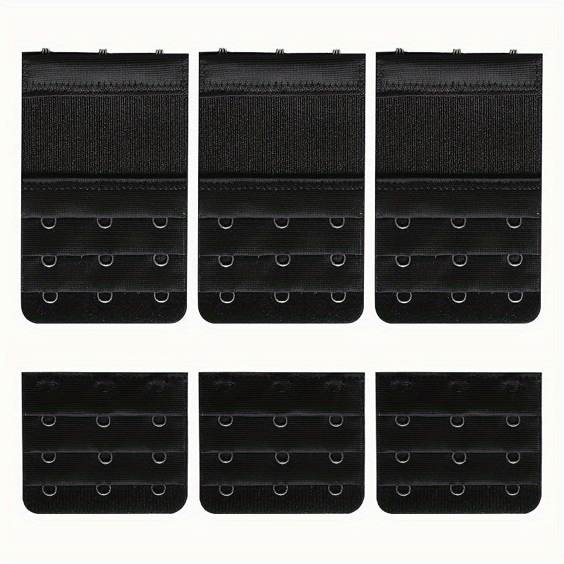 6pcs 3 Hooks Bra Strap Extenders Comfortable Adjustable Band Women's Accessories