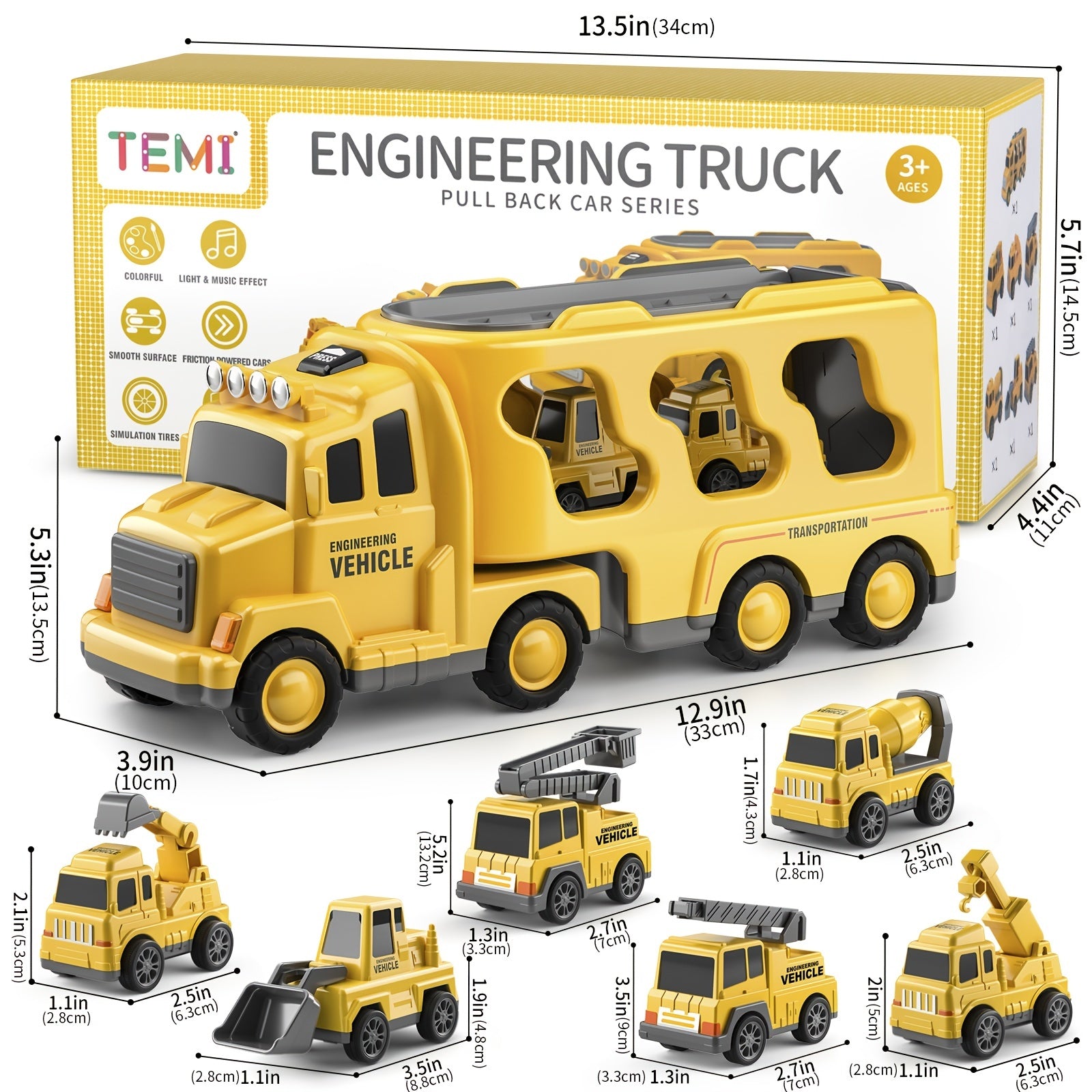 Construction Carrier Truck Toy for Boys and Girls
