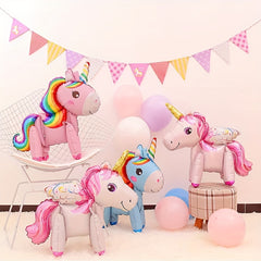 3D Rainbow Pony Aluminum Film Balloon Birthday Party Decoration Cartoon Unicorn