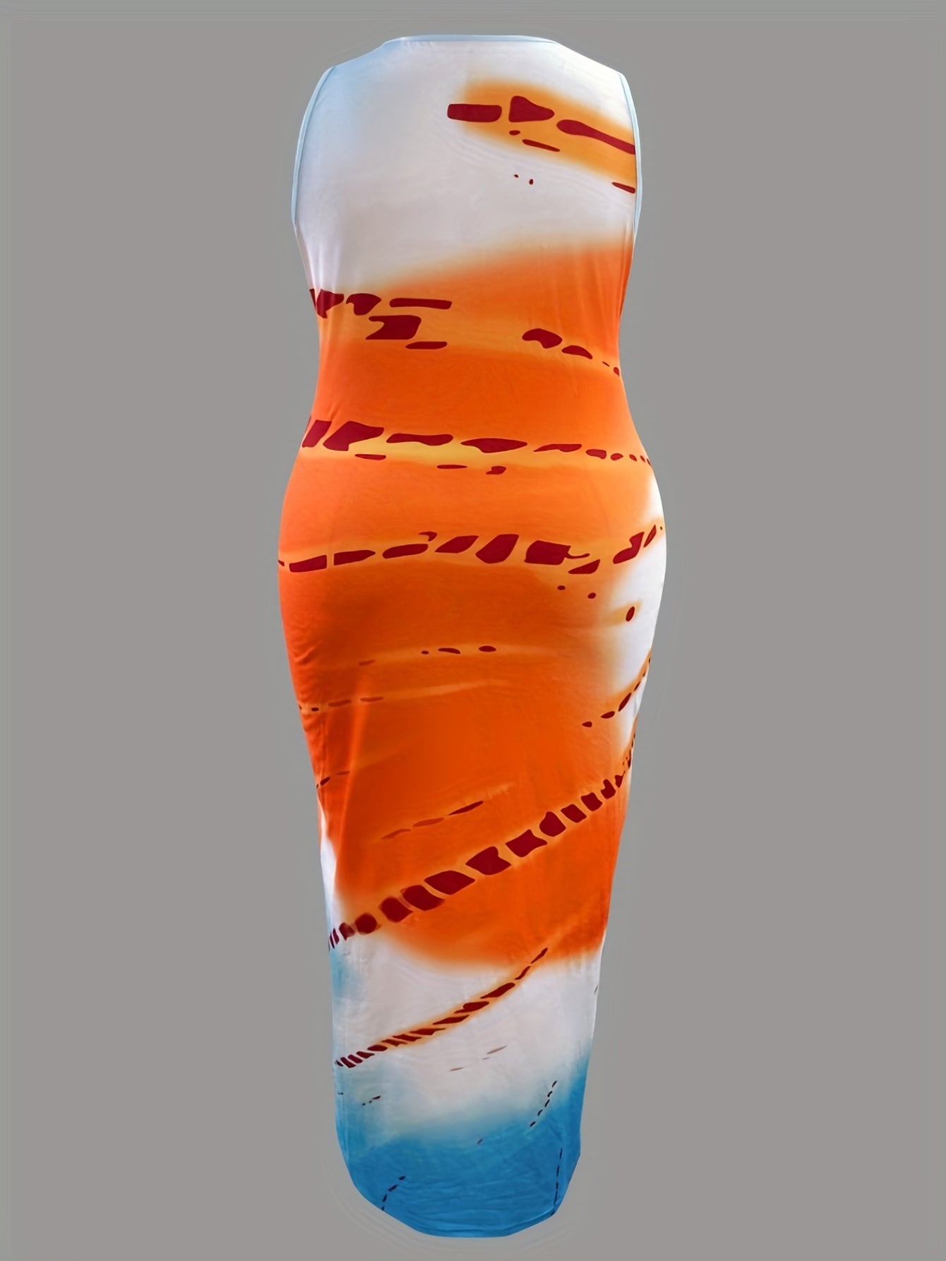 Colorblock Notched Neck Maxi Tank Dress