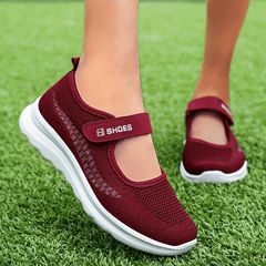 Women's Knitted Hook & Loop Casual Shoes Soft Sole Flat Shoes