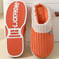 Plush Lined Slip-On Couple Slippers