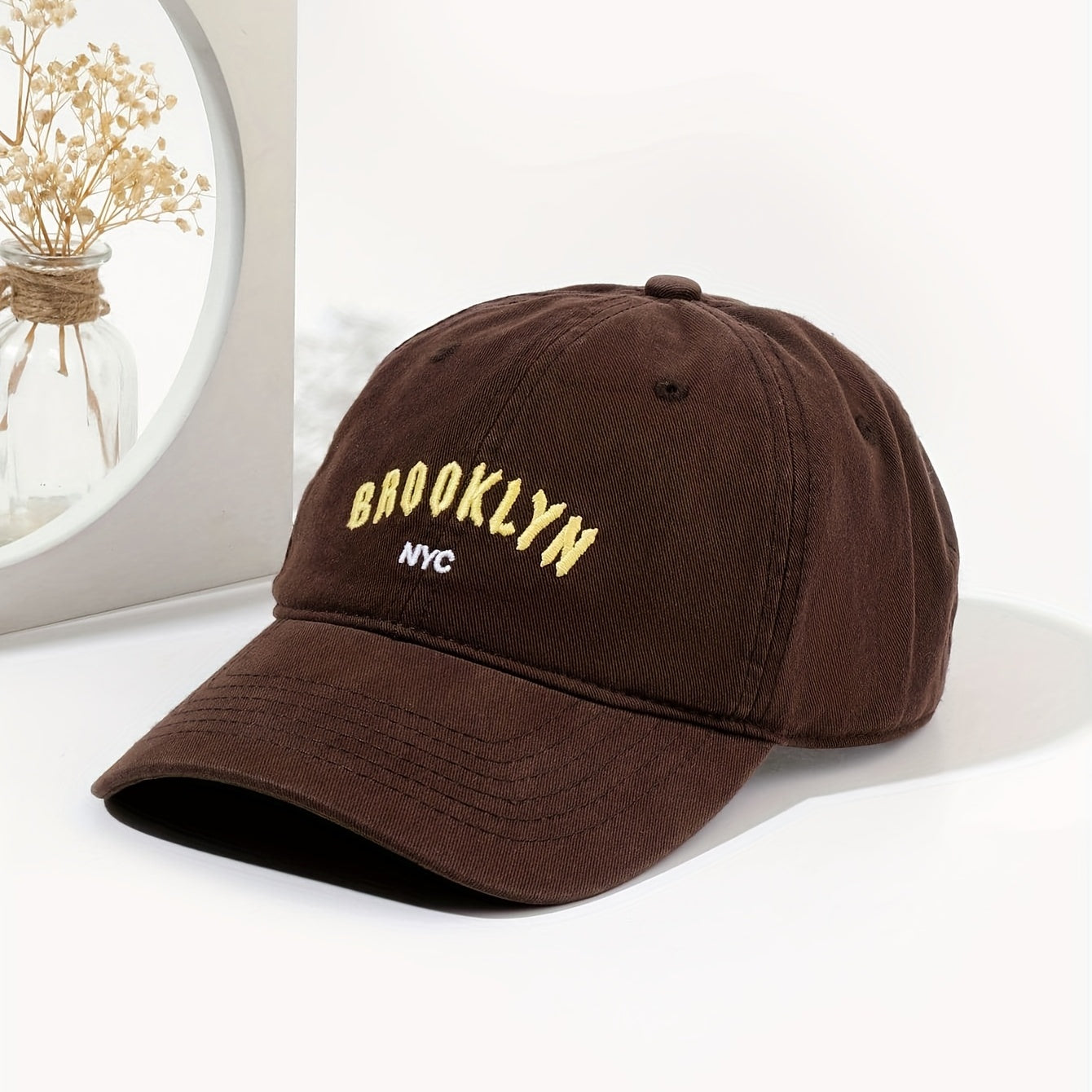 English Letter Embroidery Peaked Cap Cotton Sunshade Hat