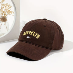English Letter Embroidery Peaked Cap Cotton Sunshade Hat