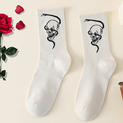 Gothic Skull & Snake Mid Tube Socks