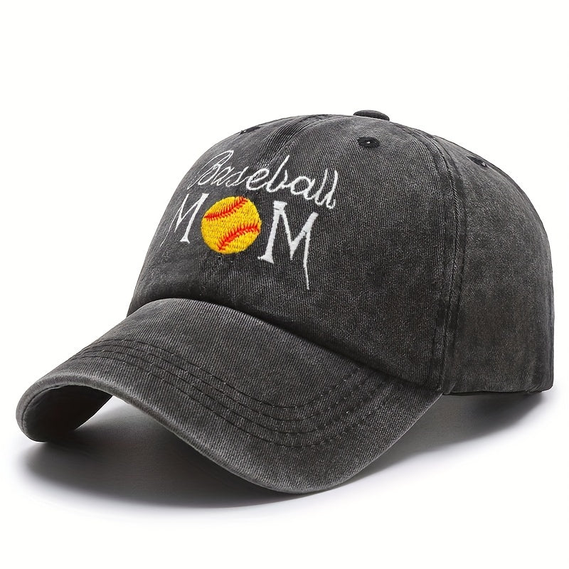 Washed Distressed Softball Mom Trucker Hat Embroidery Baseball Cap