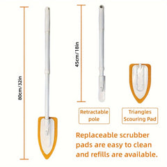 Shower Bathtub Tile Scrubber Brush with Non Scratch Scouring Pads