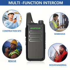 2pcs BF T20 Walkie Talkies USB Charging for Home School Restaurant Outdoor Use