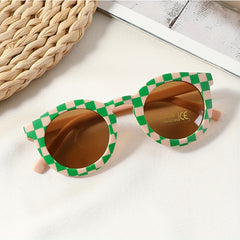 Y2K Checkerboard Plaid Sunglasses Sun Protection Holiday Accessories