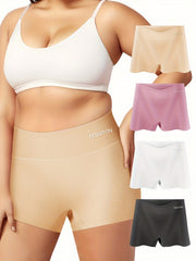 4 Pack Women's Plus Graphic Boyshorts Set Soft Breathable Panties