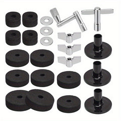23pcs Cymbal Felts Hi Hat Clutch Felt Cymbal Stand Sleeves Base Wing Nuts Drum