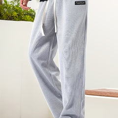 Men's Drawstring Sweatpants Loose Fit Casual Baggy Straight Leg Trousers
