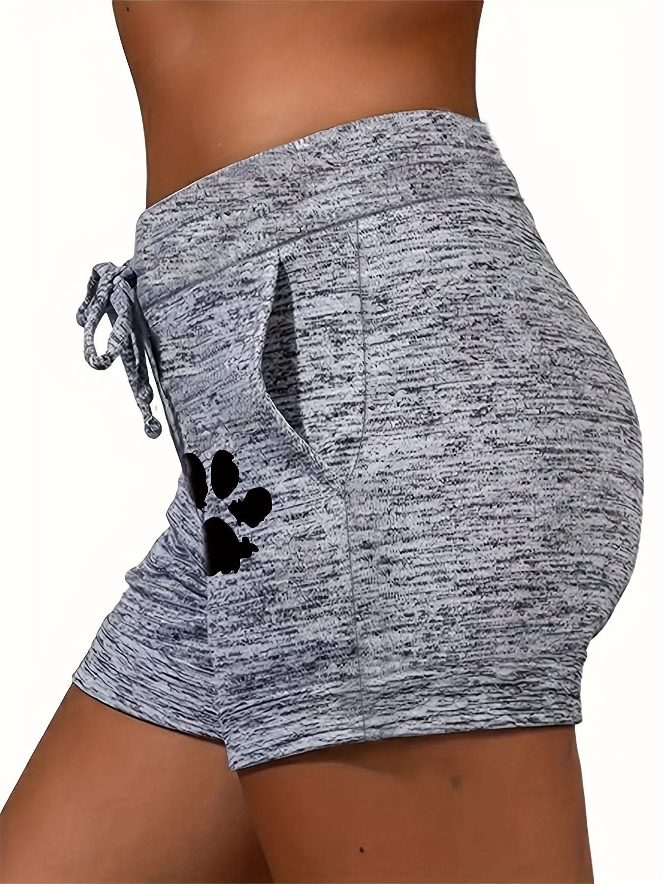 Graphic Print Drawstring Shorts Women's Clothing