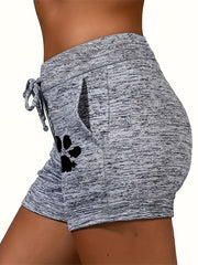 Graphic Print Drawstring Shorts Women's Clothing