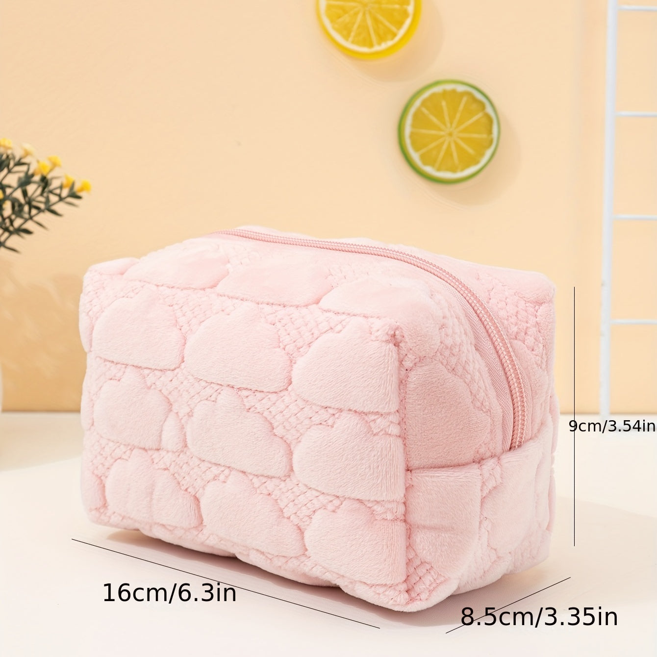 Pink Cloud Embossed Makeup Bag Travel Toiletry Organizer for Women
