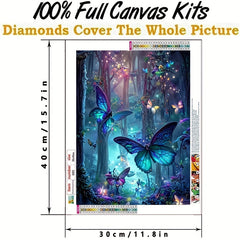 DIY Diamond Painting Forest Butterfly Landscape 5D Cube Round Full Diamond Kit
