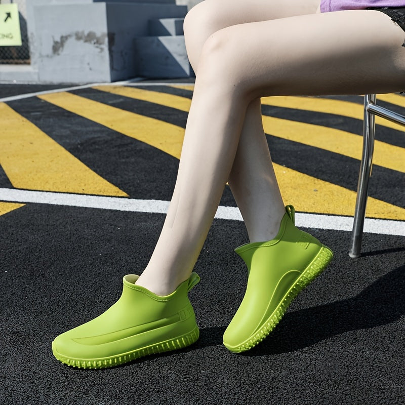 Women's Waterproof Non slip Rain Shoes Short Tube Thick Bottom