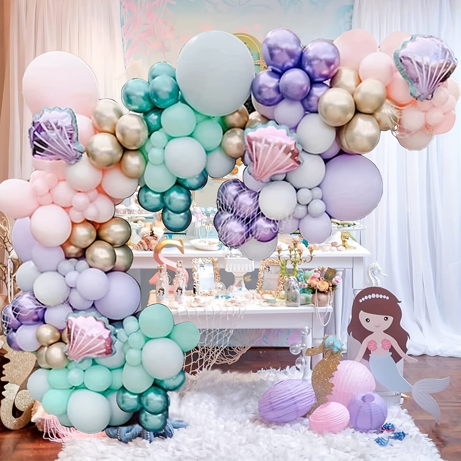 Mermaid Tail Balloon Garland Arch Kit Mermaid Birthday Party Decorations