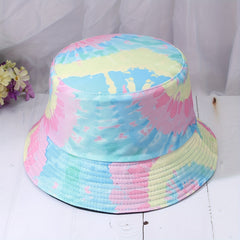 Unisex Tie Dye Sunshade Bucket Hat Double Sided Hat