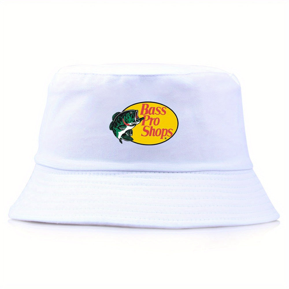 Fish Embroidery Sunshade Bucket Hat Outdoor Fishing
