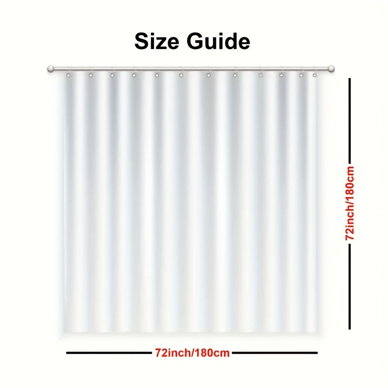 Flower Print Shower Curtain 72in Waterproof Mildew Proof Bathroom Decor