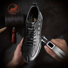 Men's Lace up Boots Casual Leather Sneakers