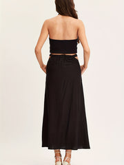 Pleated Elastic Waist Skirt for Spring & Summer