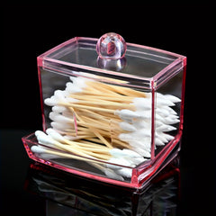 Acrylic Cotton Swab Storage Jar - Organize Cotton Pads