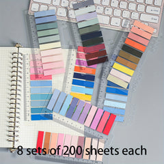 8 Sets PET Sticky Notes 200 Index Tabs Label Paper Indicators