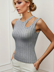 Sleeveless Cut Out Tank Top for Summer