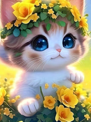 Sunflower Kitty Print Dress Girls Casual Sleeveless Dresses For Summer Party