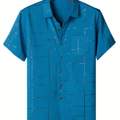 Men's Short Sleeve Button Up Shirt for Daily Vacation Business