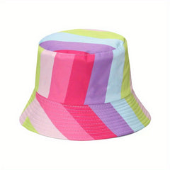Rainbow Striped Bucket Hat LGBT Pride Sunscreen Fisherman Cap