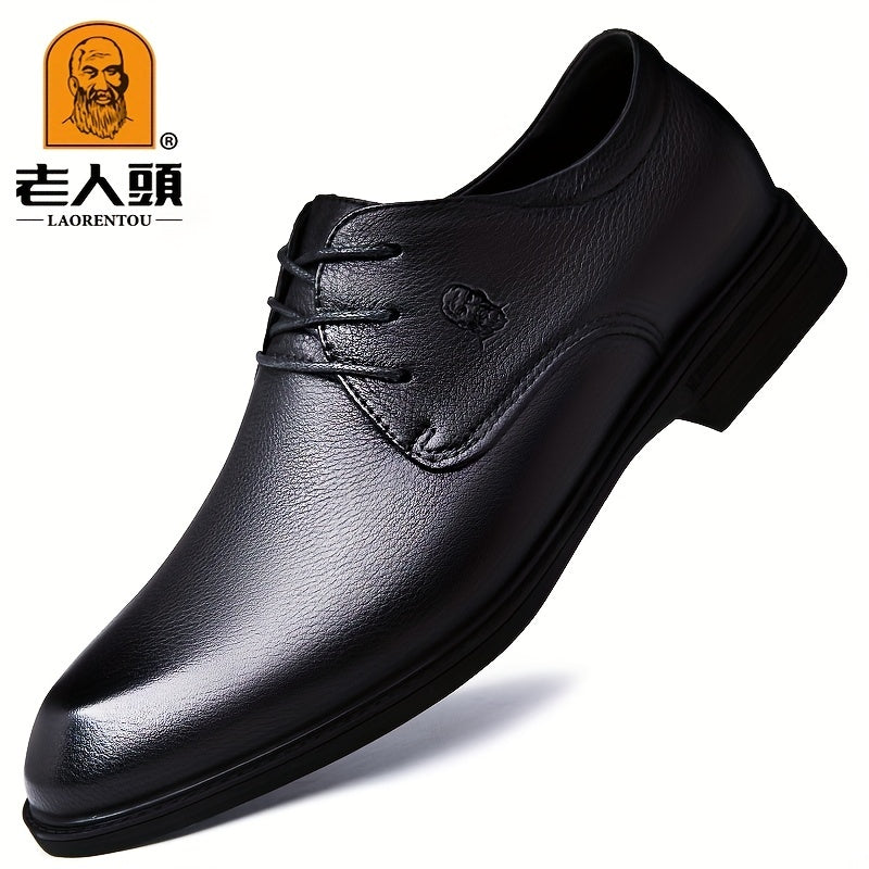 LAORENTOU Men's Leather Loafer Shoes Lightweight Lace Up Dress Shoes