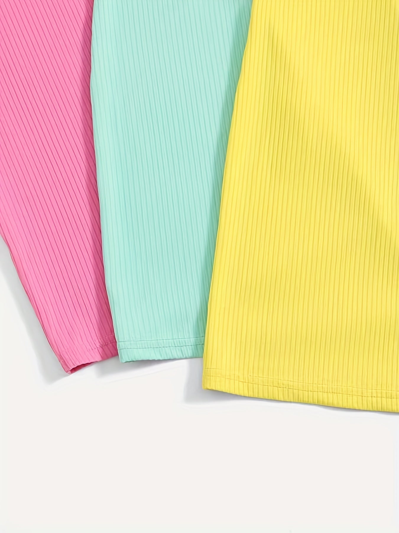 3pcs Toddler Girls Ribbed Cami Dress Party Summer Clothes