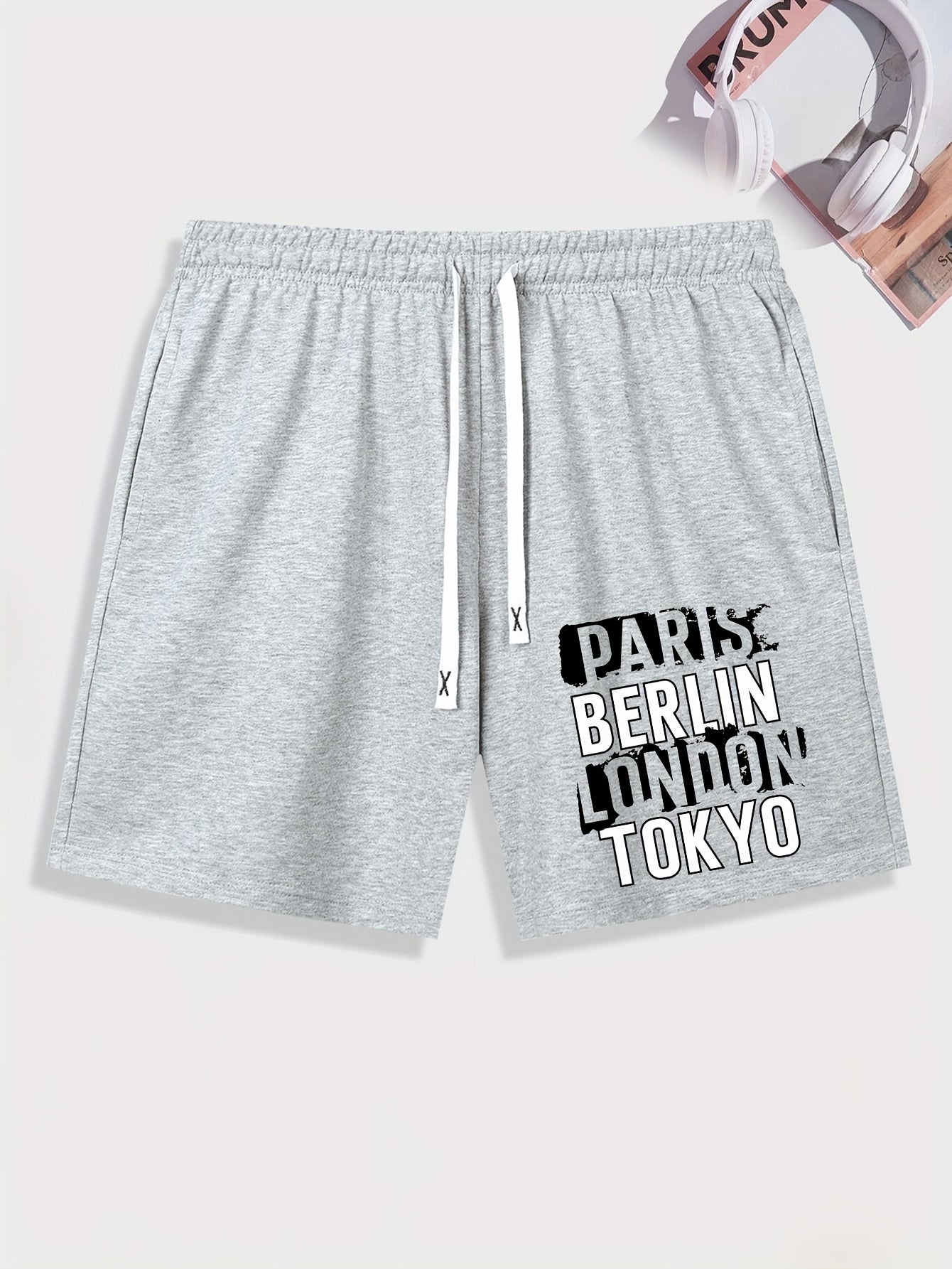 Big City Name Print Men's Comfy Active Shorts