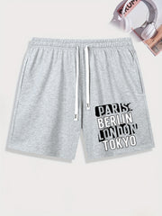 Big City Name Print Men's Comfy Active Shorts