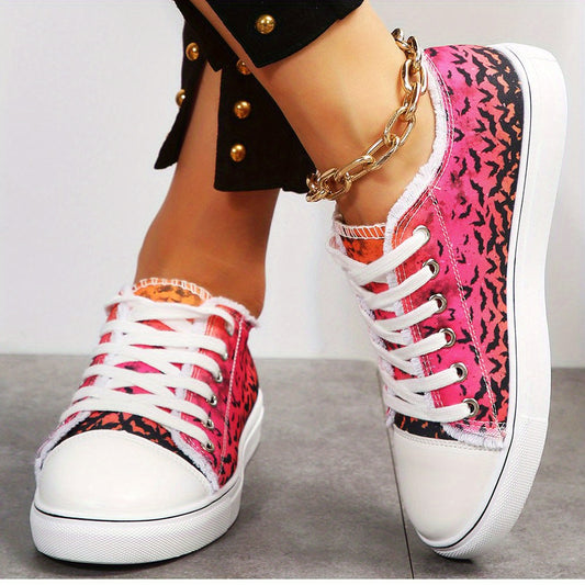 Women's Print Low Top Flat Shoes Lightweight Sport Shoes