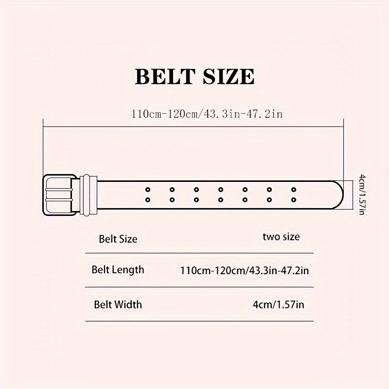 Striped Belt Double Pin Buckle Heavy Duty Belt