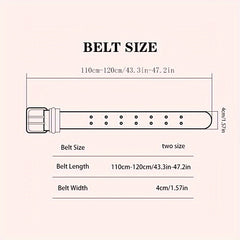 Striped Belt Double Pin Buckle Heavy Duty Belt