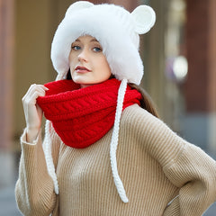 Women's Winter Set: Fleece-Lined Hat & Infinity Scarf