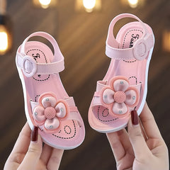 Flower Open Toe Sandals for Baby Girls Non-Slip All Seasons