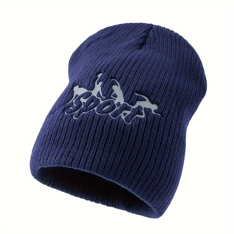 Sport Letter Knitted Hat Beanie... Cycling Coldproof Hat Skiing Hat