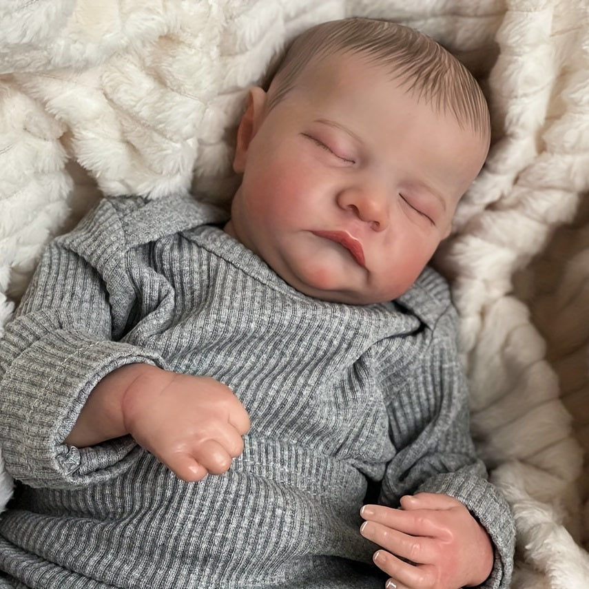 19" 49cm Reborn Doll Sleeping Doll Artificial Volumetric Skin Tone Hand Painted