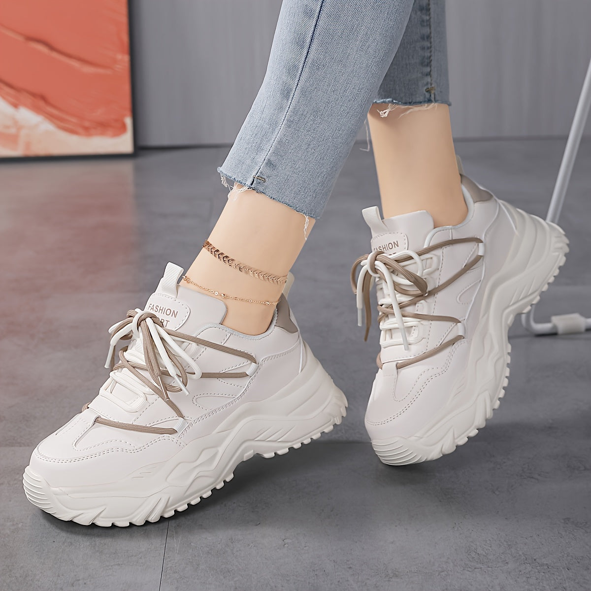 Women's Thick-Soled Running Shoes Comfortable Lightweight Sneakers