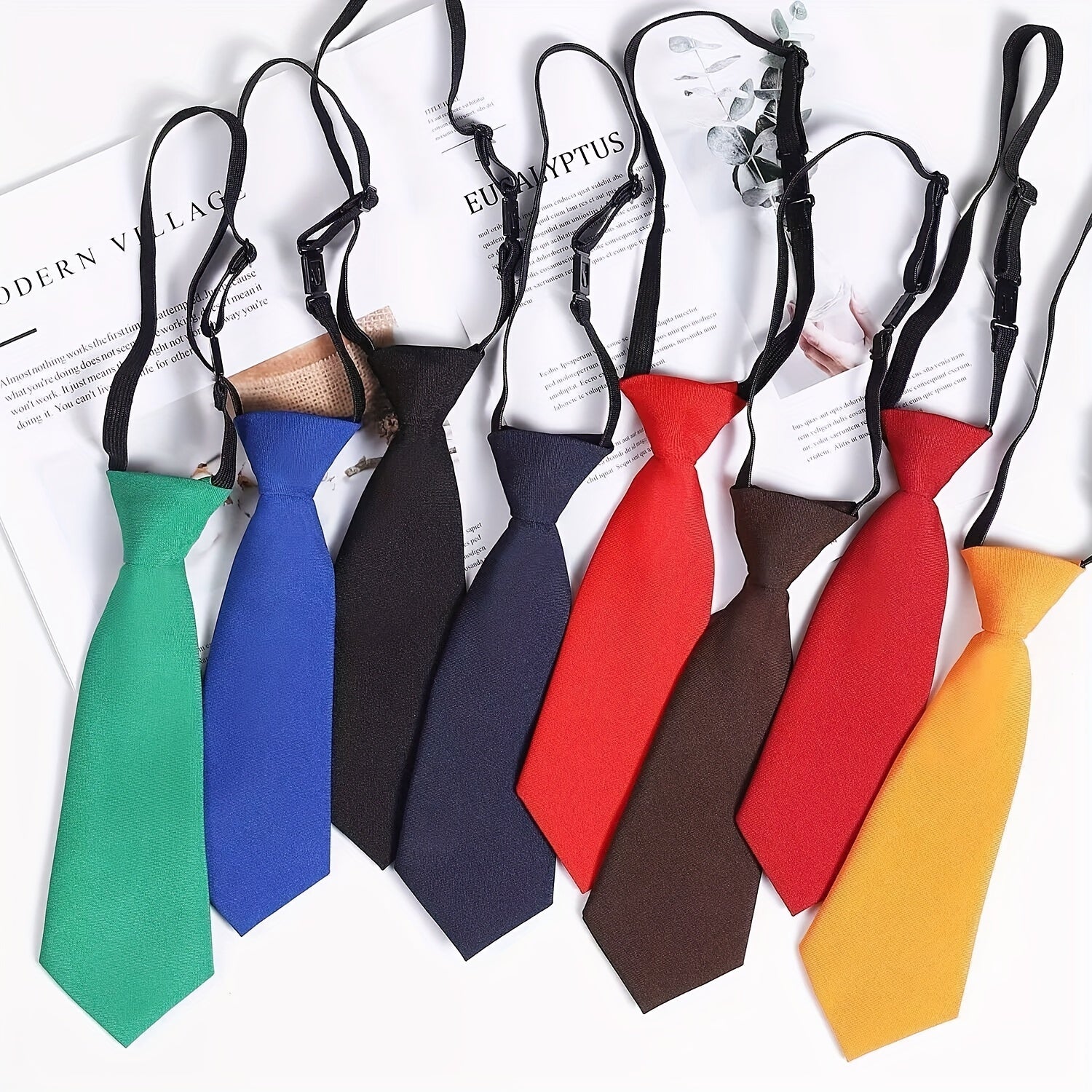 Adjustable Leather Band Small Tie for Men