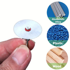 7pcs Stainless Steel Cutting Disc Set with 2 Mandrels for Rotary Tools