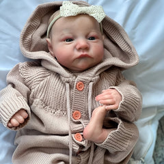 19inch Painted Finished Reborn Baby Doll Awake Newborn Baby Size 3D Skin