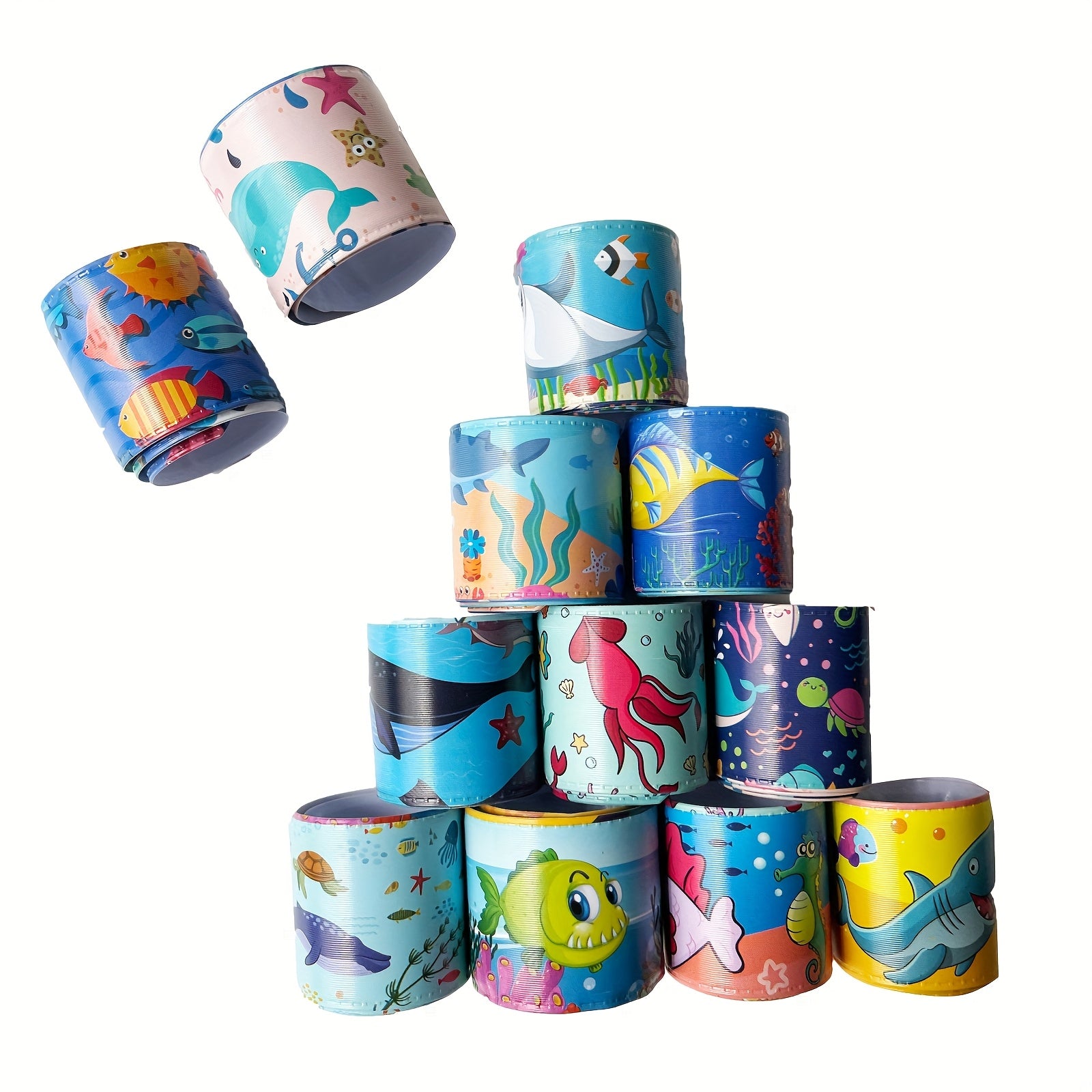 24pcs Ocean Animal Slap Bracelets Marine Life Designs Birthday Party Favors